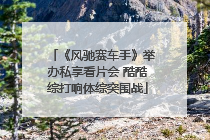 《风驰赛车手》举办私享看片会 酷酷综打响体综突围战