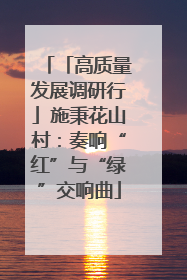 「高质量发展调研行」施秉花山村：奏响“红”与“绿”交响曲