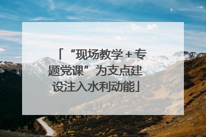 “现场教学＋专题党课”为支点建设注入水利动能