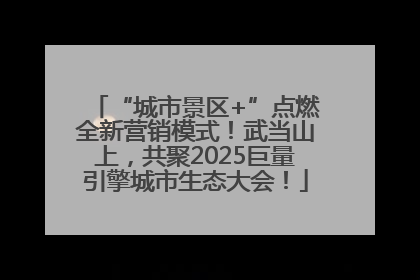 “城市景区+”点燃全新营销模式！武当山上，共聚2025巨量引擎城市生态大会！