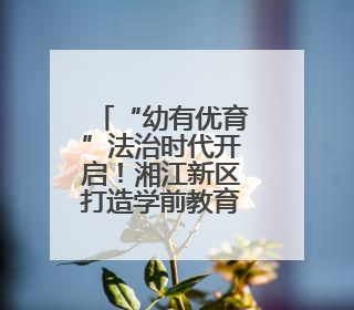 “幼有优育”法治时代开启！湘江新区打造学前教育新标杆