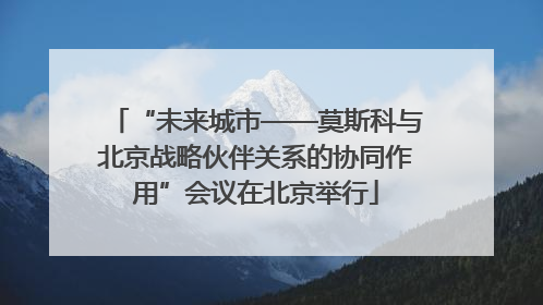 “未来城市——莫斯科与北京战略伙伴关系的协同作用”会议在北京举行