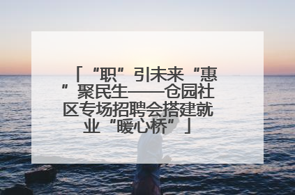“职”引未来“惠”聚民生——仓园社区专场招聘会搭建就业“暖心桥”