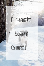 “零碳村” 绘就绿色画卷