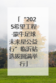 “2025希望工程·蒙牛足球未来星公益行”临沂站选拔圆满举行