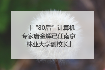 “80后”计算机专家唐金辉已任南京林业大学副校长