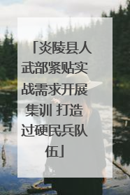 炎陵县人武部紧贴实战需求开展集训 打造过硬民兵队伍