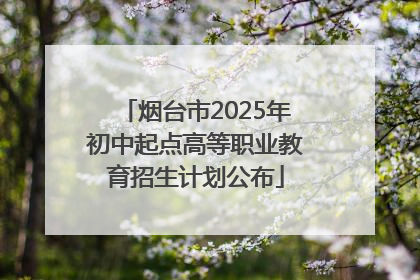 烟台市2025年初中起点高等职业教育招生计划公布