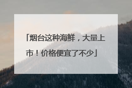 烟台这种海鲜，大量上市！价格便宜了不少