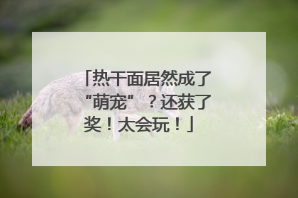 热干面居然成了“萌宠”？还获了奖！太会玩！