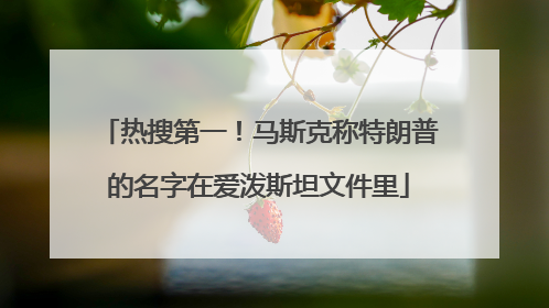 热搜第一！马斯克称特朗普的名字在爱泼斯坦文件里