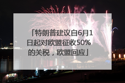 特朗普建议自6月1日起对欧盟征收50%的关税，欧盟回应