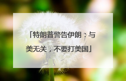 特朗普警告伊朗：与美无关，不要打美国