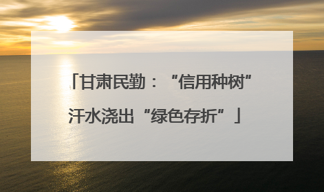 甘肃民勤：“信用种树” 汗水浇出“绿色存折”