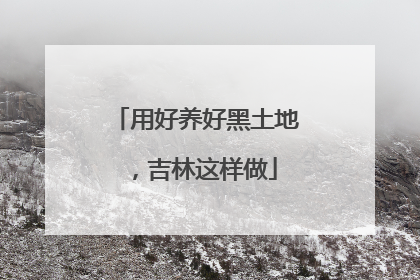用好养好黑土地，吉林这样做