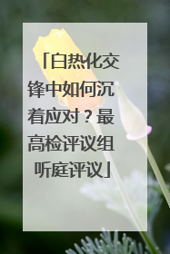 白热化交锋中如何沉着应对？最高检评议组听庭评议