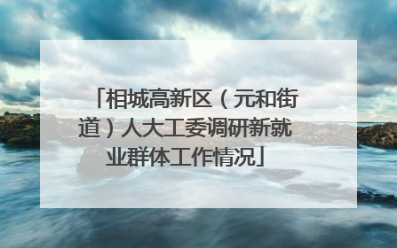 相城高新区（元和街道）人大工委调研新就业群体工作情况