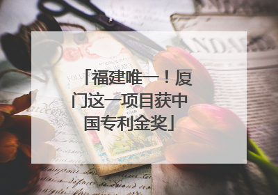 福建唯一！厦门这一项目获中国专利金奖