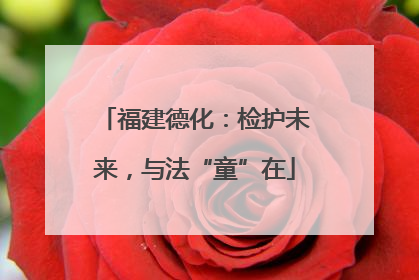 福建德化：检护未来，与法“童”在