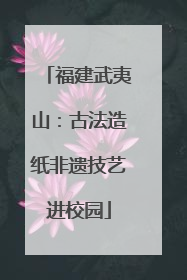 福建武夷山：古法造纸非遗技艺进校园