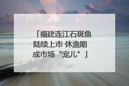 福建连江石斑鱼陆续上市 休渔期成市场“宠儿”