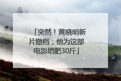 突然！黄晓明新片撤档，他为这部电影增肥30斤