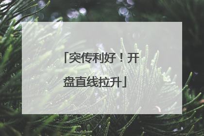 突传利好！开盘直线拉升