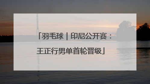 羽毛球｜印尼公开赛：王正行男单首轮晋级
