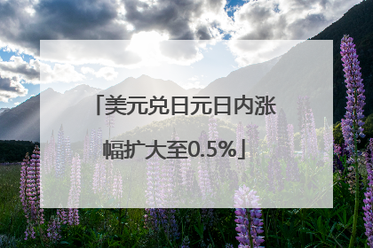 美元兑日元日内涨幅扩大至0.5%