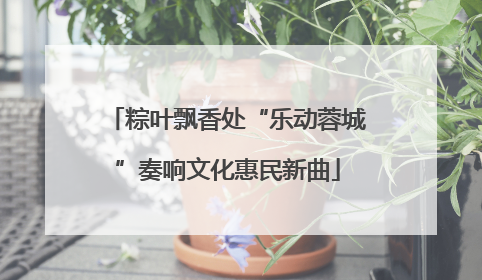 粽叶飘香处“乐动蓉城”奏响文化惠民新曲