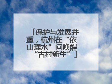保护与发展并重，杭州在“依山理水”间唤醒“古村新生”