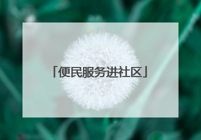 便民服务进社区