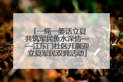 一绳一篓话立夏 共筑军民鱼水深情——江东门社区开展迎立夏军民双拥活动