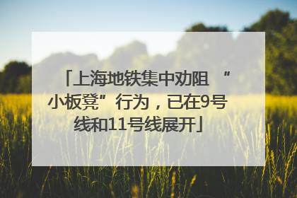 上海地铁集中劝阻 “小板凳”行为，已在9号线和11号线展开