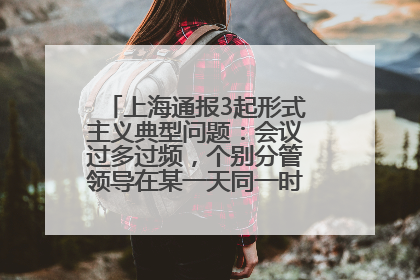 上海通报3起形式主义典型问题：会议过多过频，个别分管领导在某一天同一时段需参加3个会议