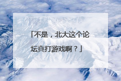 不是，北大这个论坛真打游戏啊？