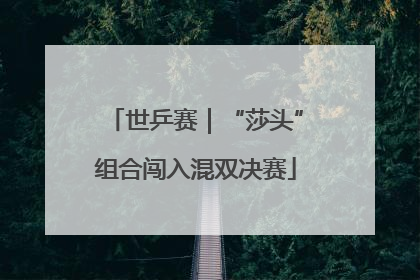 世乒赛｜“莎头”组合闯入混双决赛