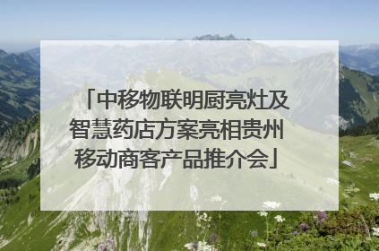 中移物联明厨亮灶及智慧药店方案亮相贵州移动商客产品推介会