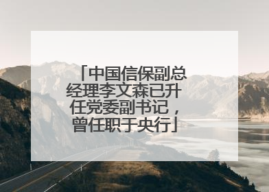中国信保副总经理李文森已升任党委副书记，曾任职于央行