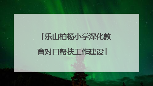 乐山柏杨小学深化教育对口帮扶工作建设