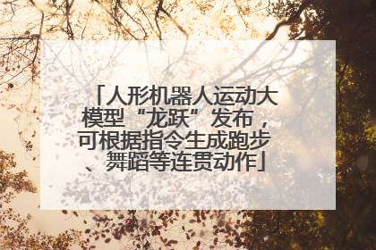 人形机器人运动大模型“龙跃”发布，可根据指令生成跑步、舞蹈等连贯动作