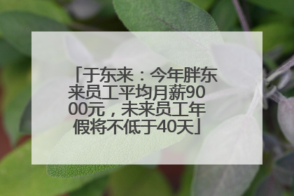 于东来：今年胖东来员工平均月薪9000元，未来员工年假将不低于40天