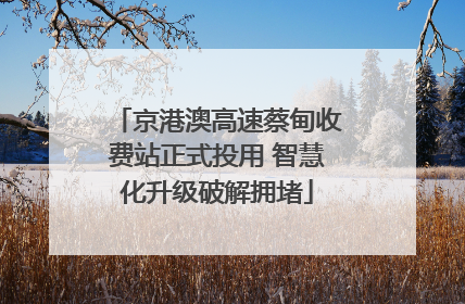 京港澳高速蔡甸收费站正式投用 智慧化升级破解拥堵