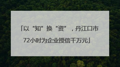 以“知”换“资”，丹江口市72小时为企业授信千万元
