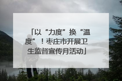 以“力度”换“温度”！枣庄市开展卫生监督宣传月活动