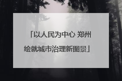 以人民为中心 郑州绘就城市治理新图景
