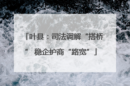 叶县：司法调解“搭桥” 稳企护商“路宽”
