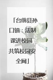台前县孙口镇：法制课进校园 共筑校园安全网