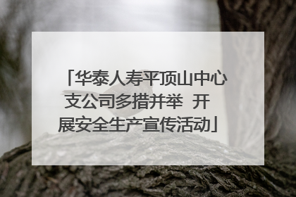 华泰人寿平顶山中心支公司多措并举  开展安全生产宣传活动