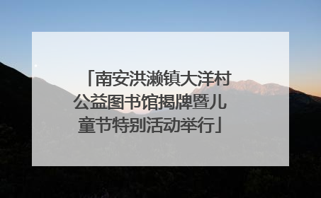 南安洪濑镇大洋村公益图书馆揭牌暨儿童节特别活动举行